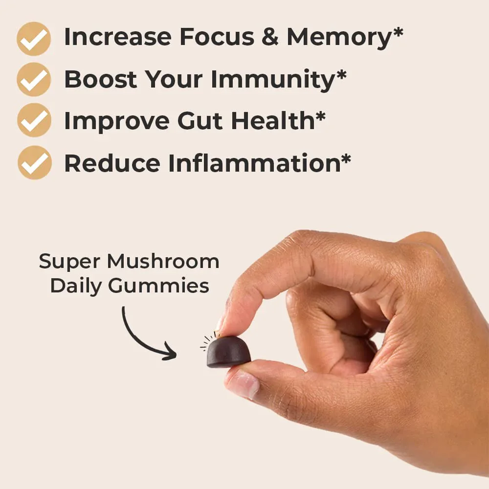 OEM Super Mushroom Gummies with Chaga Lions Mane Boost Your Immunity Focus Energy Mood for Adults
