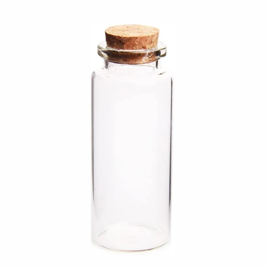 Wedding Favor wishing glass bottle with Cork Wooden Lids Stopper Label for wishing Message
