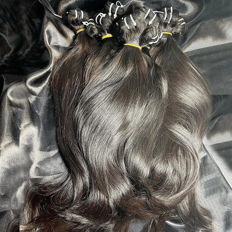 Wholesale Raw Bulk Hair Extensions Supplier Vendor Cabello Humano Natural Vietnamese Double Drawn Virgin Raw Human Hair