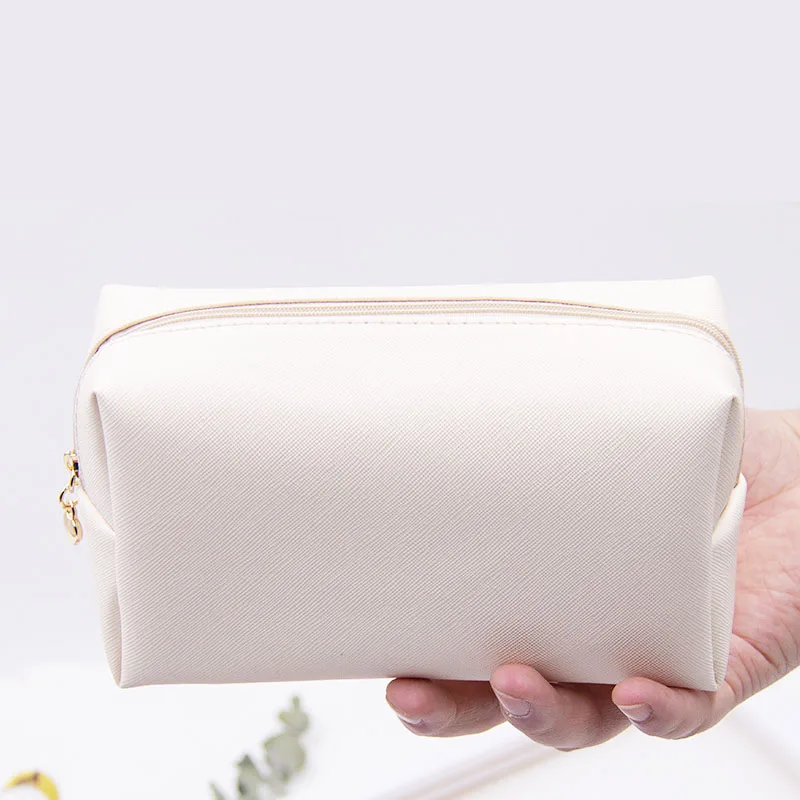 Professional Custom Logo Travel Bulk Waterproof Girls Plain Leather Makeup Bags Pu Cosmetic Bag