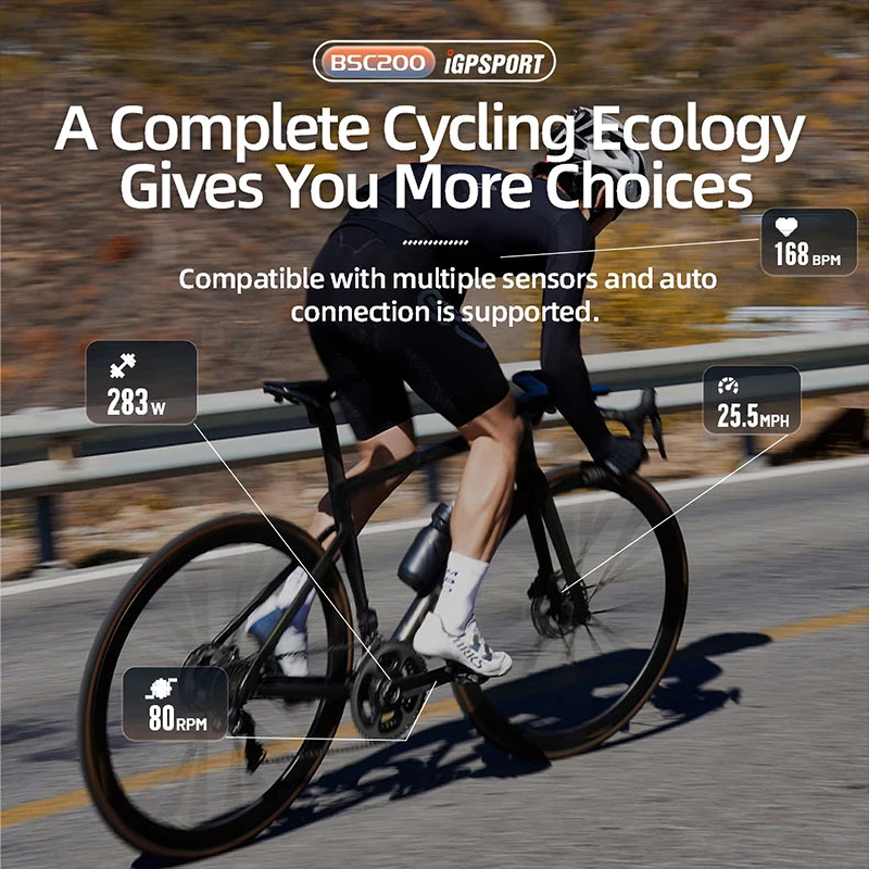 BSC200 iGPSPORT New Model BSC200 Bicycle Computer GPS BLE ANT+ Bicycle Speedometer Route Navigation Cycling Computer