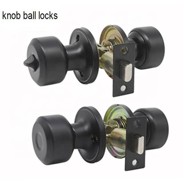 matte black stainless steel material  black door knob american lock ansi grade 3 door locks