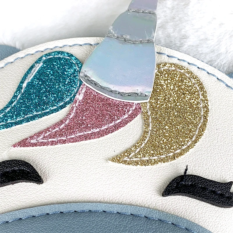 custom PU unicorn coin purse credit card leather coin pouch with zipper