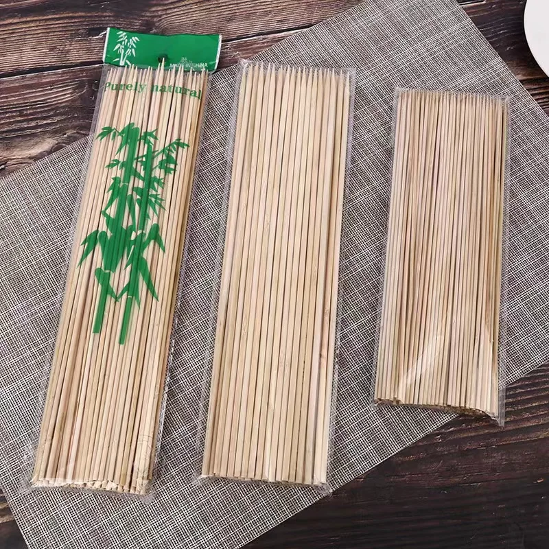 Wholesale 30cm 40cm 50cm Barbecue Roasting Kabob Beef Disposable Bamboo Skewer Sticks