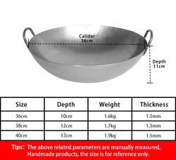 custom kitchen accessories health non-coating cooking wok cuisine iron fast food Fry pan