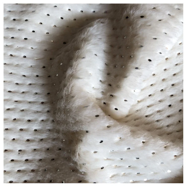  100% polyester faux fur fabric fake hair plush like rabbit