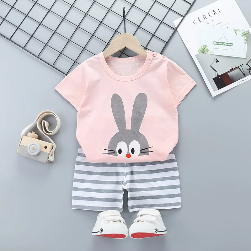 1-7 Year Character Kids Cotton Short Sleeve 2PCS Comfortable Children Sleepwear/Pajama Super Soft Smooth Cheap Price