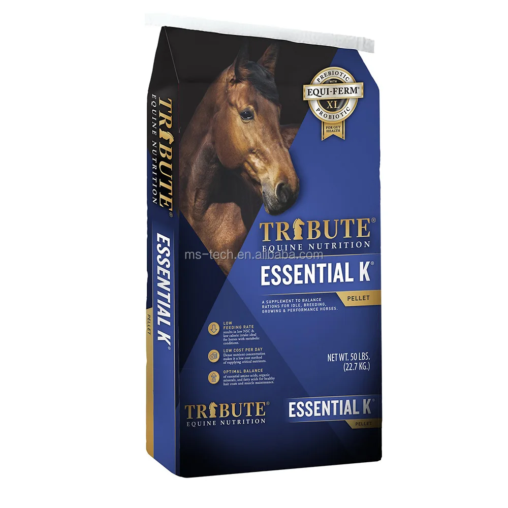 
Premium OEM Factory laminated polypropylene woven empty raffia horse animal feed bag 