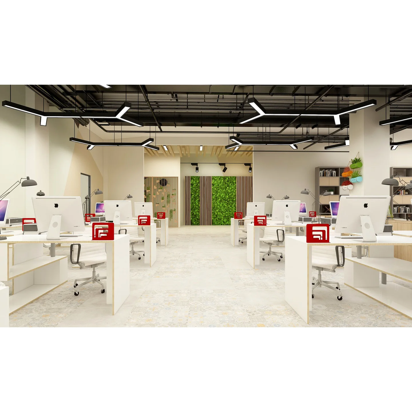 Modern Retro Luxury Custom 3D Rendering One Stop Solution Services Office Design