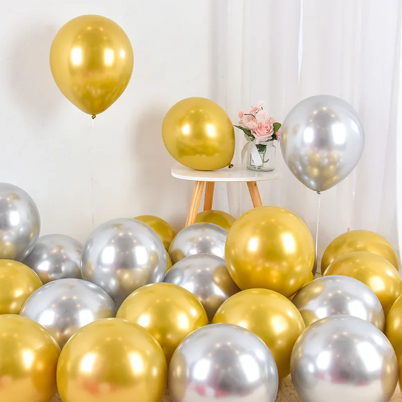 12 inch Metallic Latex Balloons Thick Pearly Metal Chrome Alloy Colors Photograph Wedding Party Decoration Balloons