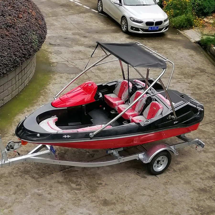 4.8m CE certified similar jet ski outboard engine style leisure FRP boat for sale