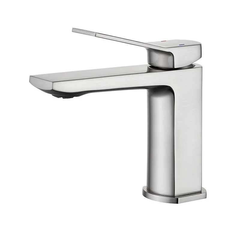 High Quality Brushed Nickel Bathroom Wash Basin Faucet Brass Single Handle Hole Waterfall Basin Faucets Mixers Taps For Bathroom