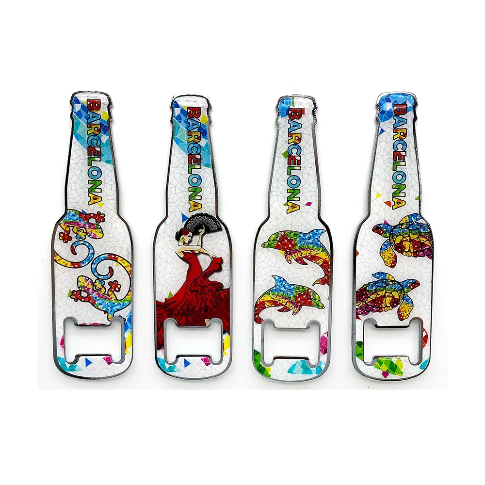 Souvenir Gift Custom Epoxy Mental Bottle Opener Lifelike Sea Life MDF Beer Opener