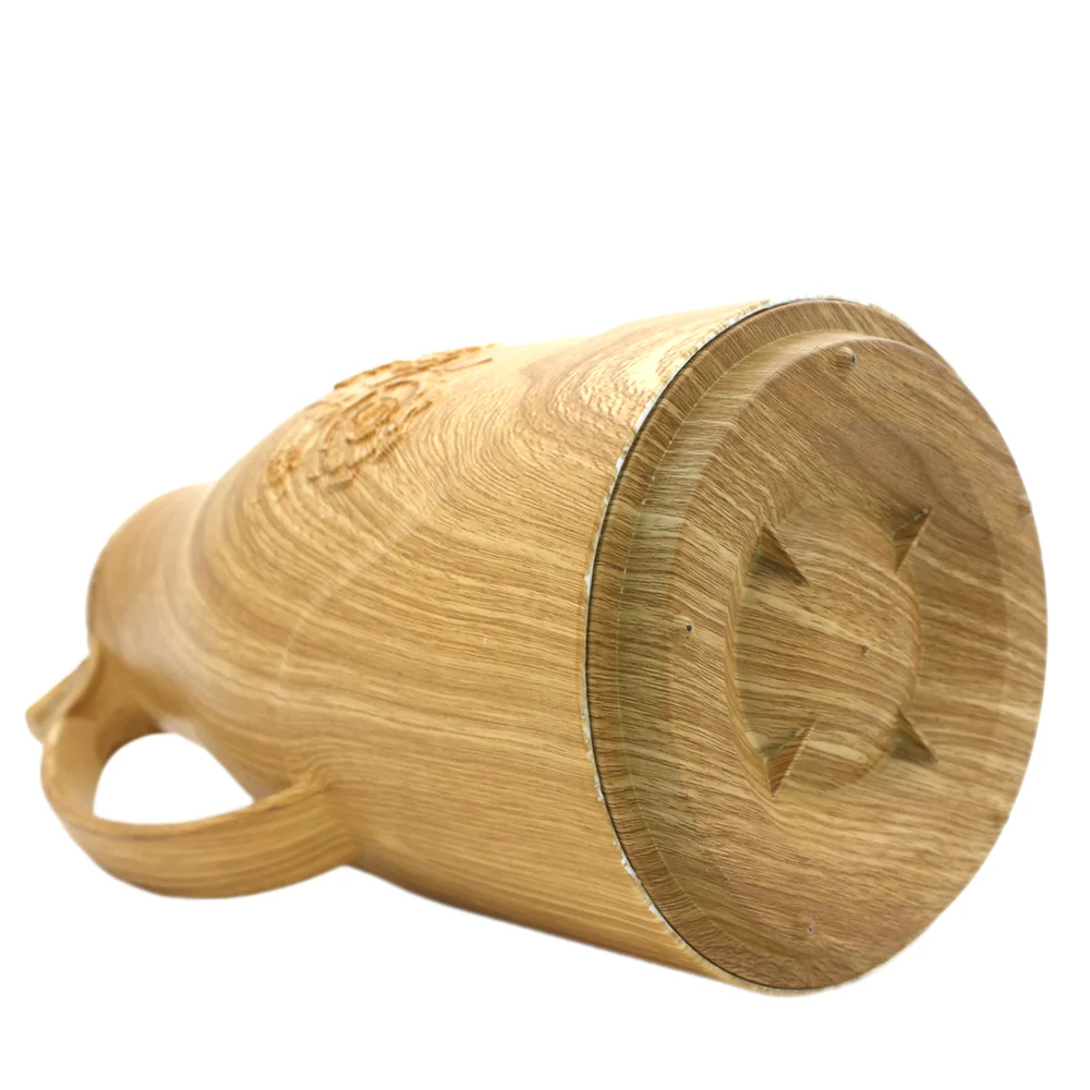 Hobby Lobby 2119 Arabian Modern Style Wood Grain Glass Liner Large Thermos Milk Tea Coffee Pot