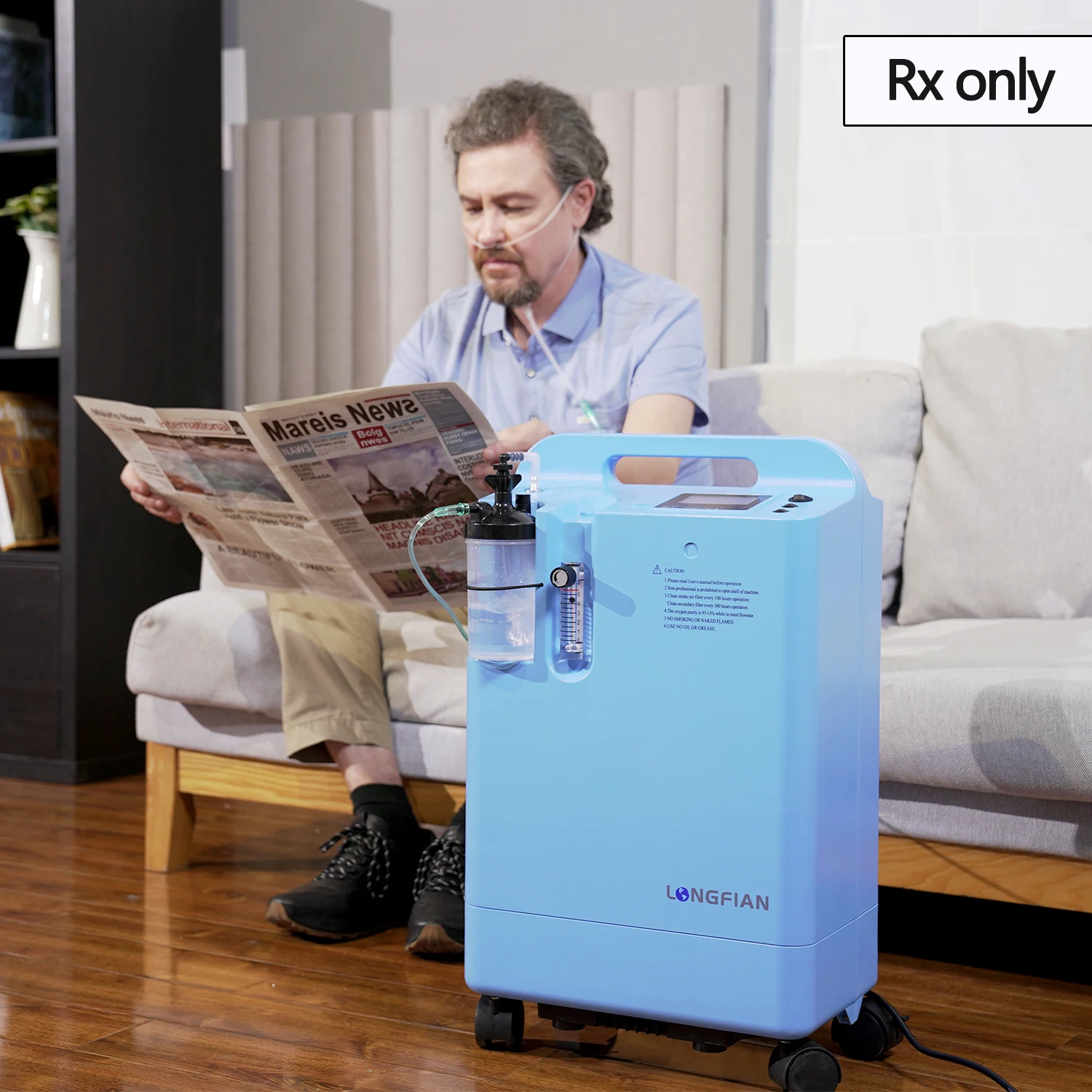 longfian Medical Equipment Machine High Flow With Nasal Cannula 5L Oxygen Concentrator