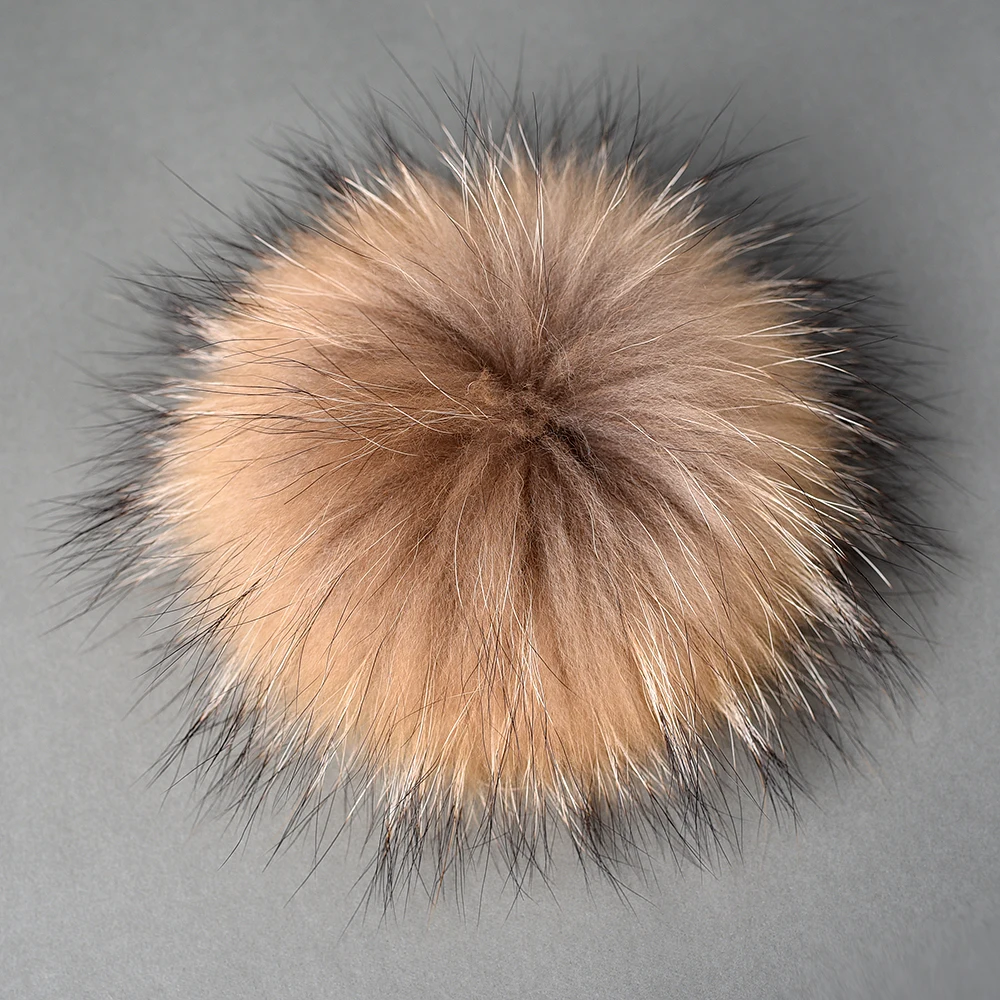 
Kazufur Ready To Ship Wholesale Real Raccoon Fur Ball Accessories 15cm Fur Pom Poms For Hats 