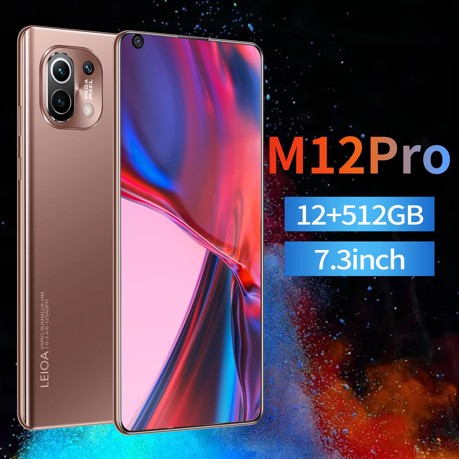 Hot Sell 12GB+512GB M12 PRO 5G Smartphone Dual SIM Deca Core 7.2 Inch Big Screen Android Mobile Phone