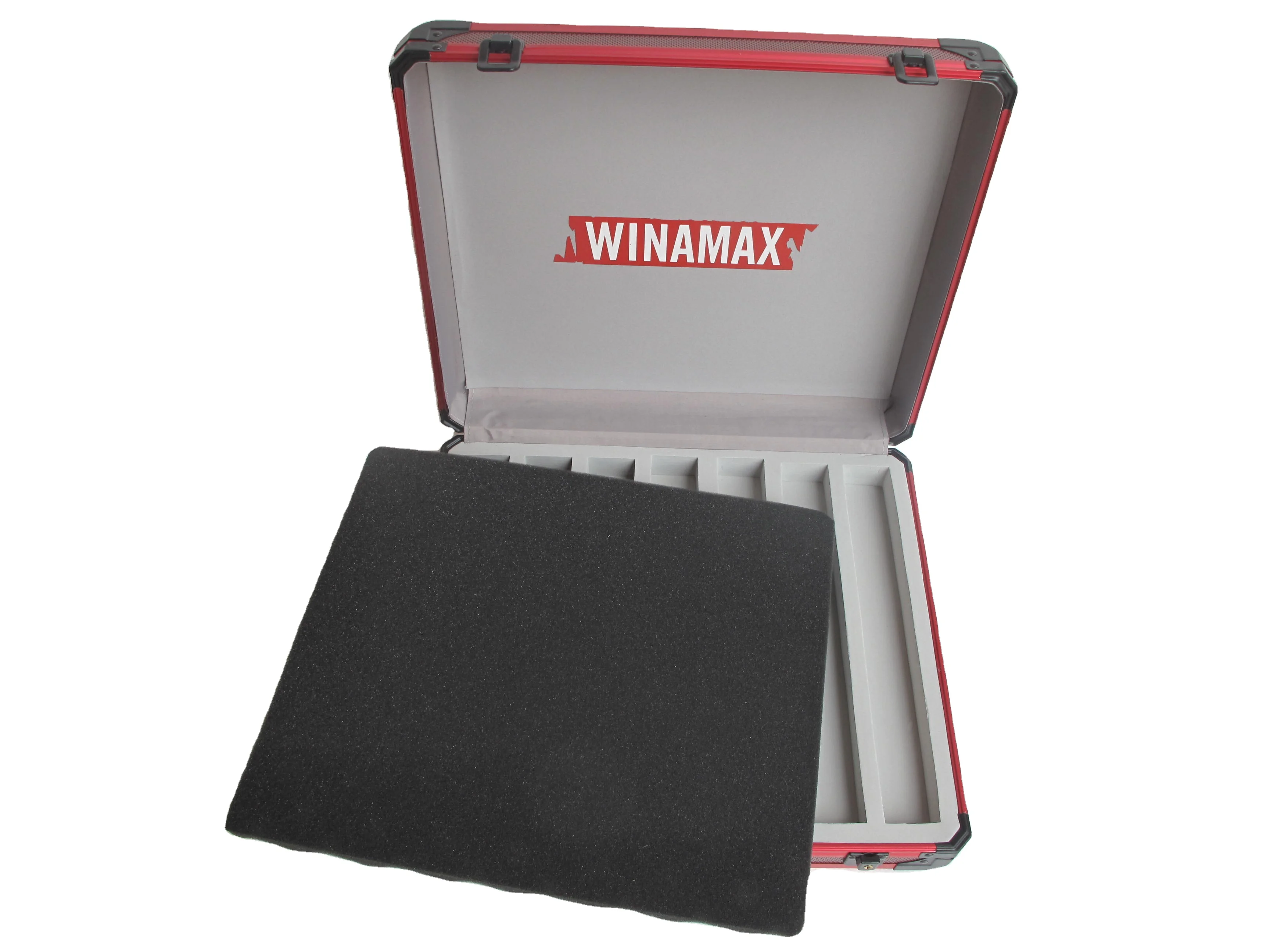 Custom red new pattern leather poker aluminum chip case