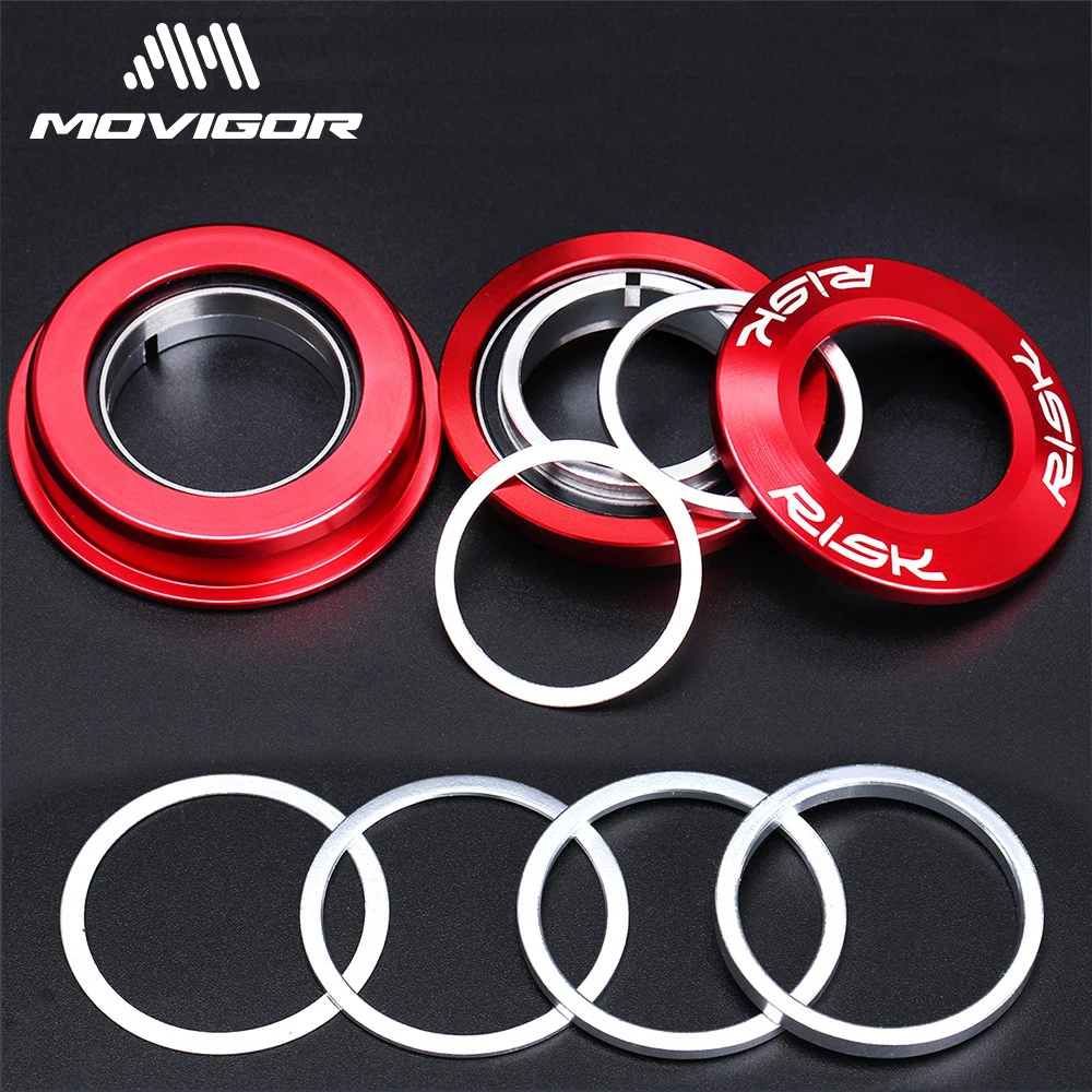 RISK 1pcs/lot 0.3/1/2/3mm Bicycle Fork Washer Aluminium Alloy Adjusting Bike Headset Washer Dust Cover Tuning Spacer Headset