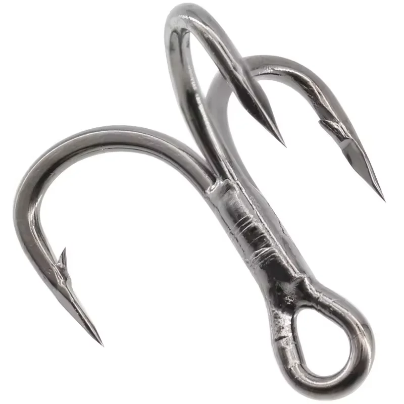 Super Strong 6 Times Strengthen Treble Hook Lure Fishing Hook Wholesale Black Nickle 6X Treble Hook
