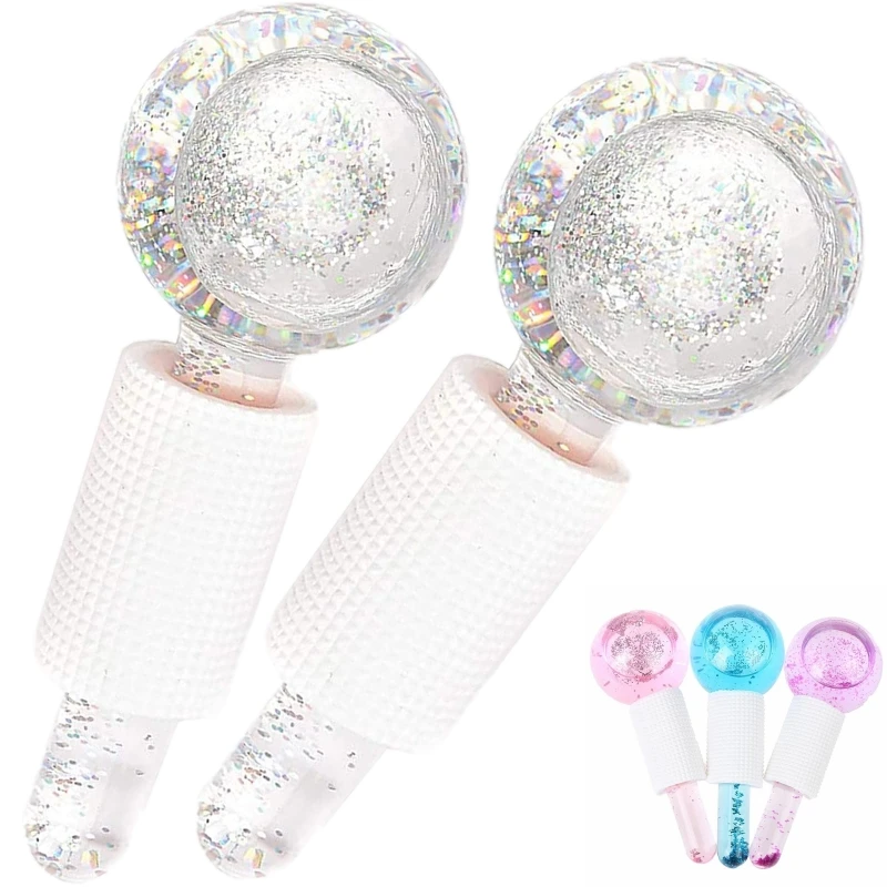 Custom Logo Ice Globes for Facial Cooling Globes Set for Eye Neck Cold Glass Ice Roller Ball Ice Globe Massager