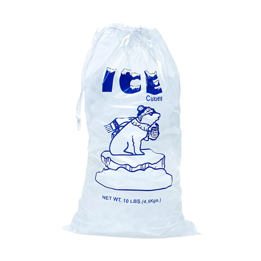 Food Grade Safe Plastic Ice Bags with Drawstring Puncture Proof Thicker Ice Bag Drawstring Closure Durable Ice Bags