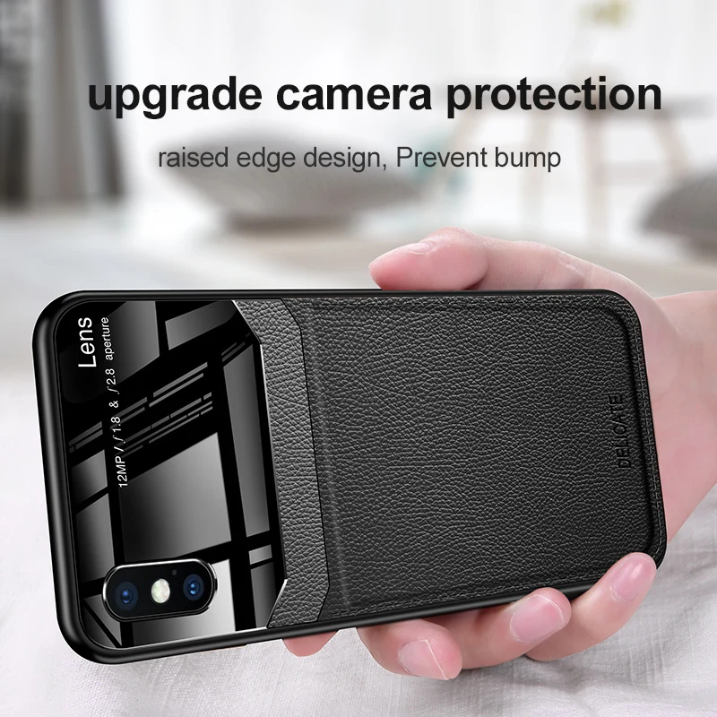 
For iPhone 12 Case, Luxury Business Shockproof Cover for iPhone 11 Pro Max XS XR for iPhone 12 Pro Max Leather Phone Case 