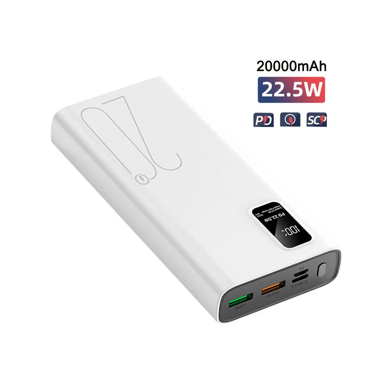 PD18W 22.5W QC3.0 Power Bank 20000mAh Fast Charging USB Type C Portable Mobile Charger Power bank 20000 mah