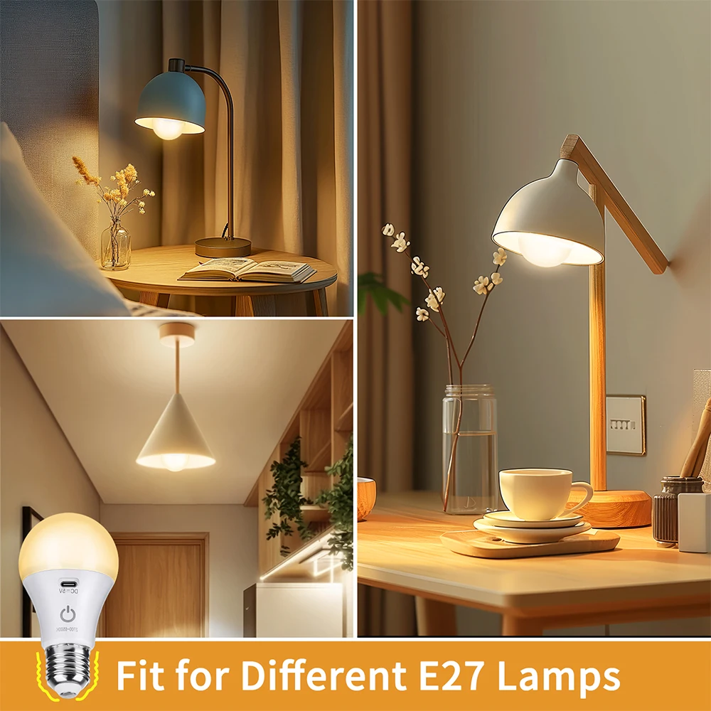 OEM Price Manufacturer Electric Energy Save Saver Saving Daylight E26 E27 Holder Bulb Lamp Rechargeable Emergency Led Light Bulb