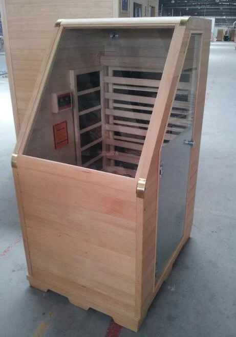 Saunaking wooden hemlock indoor 1 people mini far infrared sauna room sauna SPA hot selling hemlock small sauna