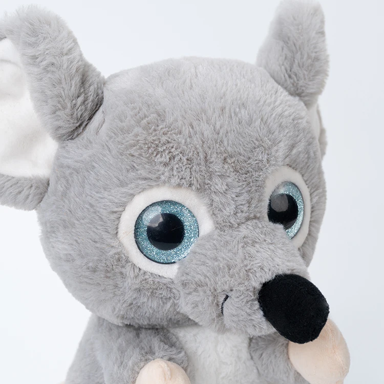 new design mouse rat soft stuffed plush toy stuffed big bright eyes grey and white mouse plush toy
