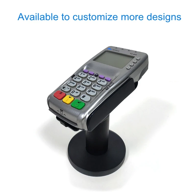 Black plastic aluminium credit card holder base for verifone swivel pos machine stand for VX805
