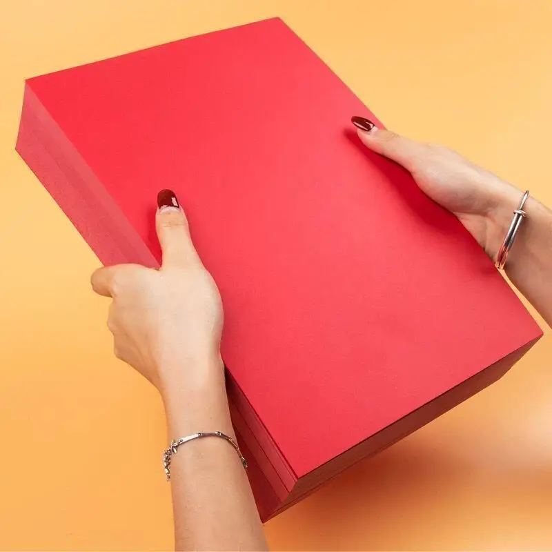 Free Sample Factory Manufacturer Wholesale Coloured Paper Custom Logo 500 sheet Red Color Paper A4