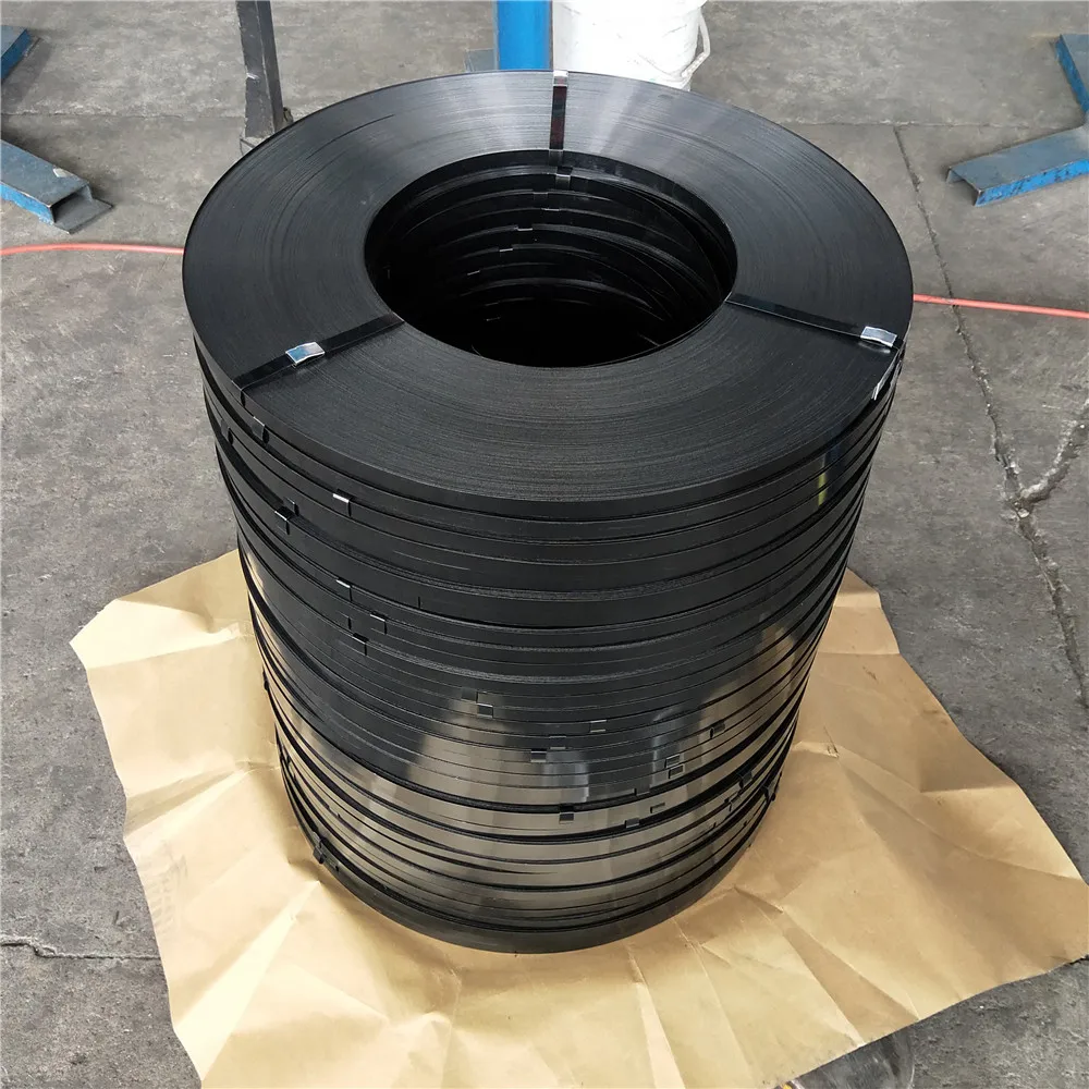 
Best selling high quality 19mm regular duty black painted packing steel strap 