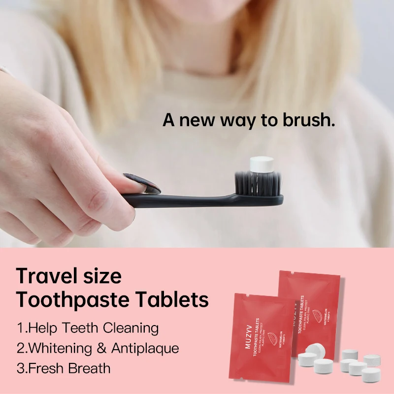 OEM hotel airline tablet toothpaste oral natural hydroxyapatite chewable toothpaste tablets