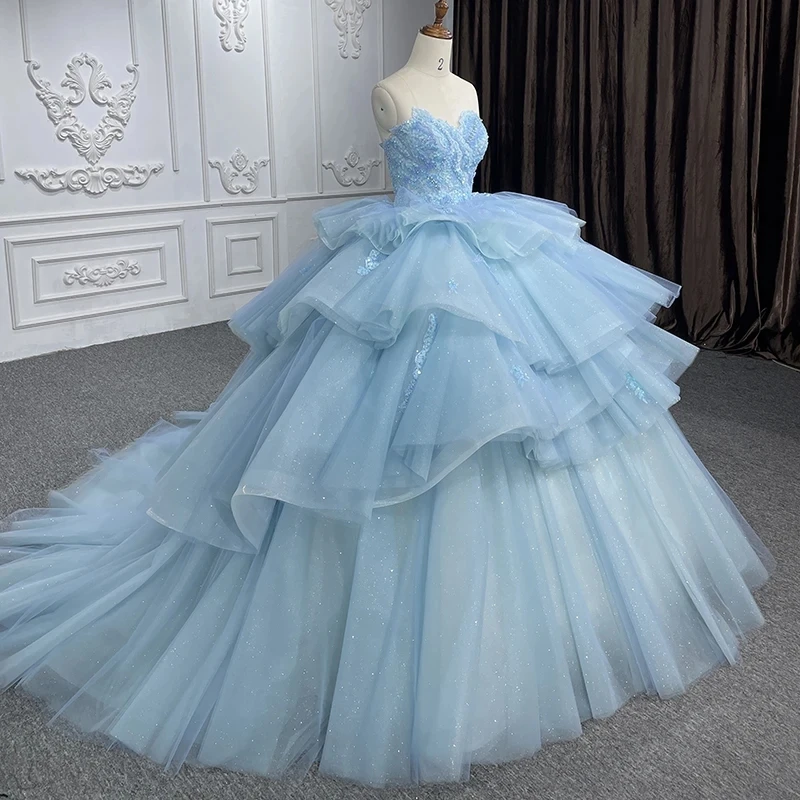 Luxury Quinceanera Dresses Satin Ball Gown