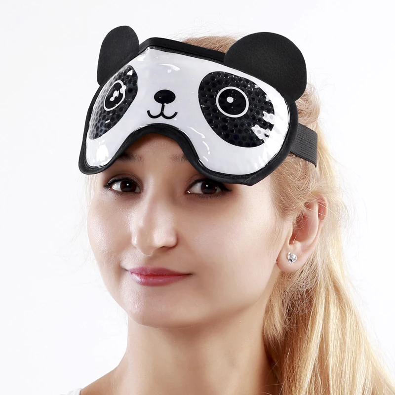 
Reusable Soft Fabric Gel Beads custom eye mask animal Dark Circle Ice Pack cat sleeping mask 