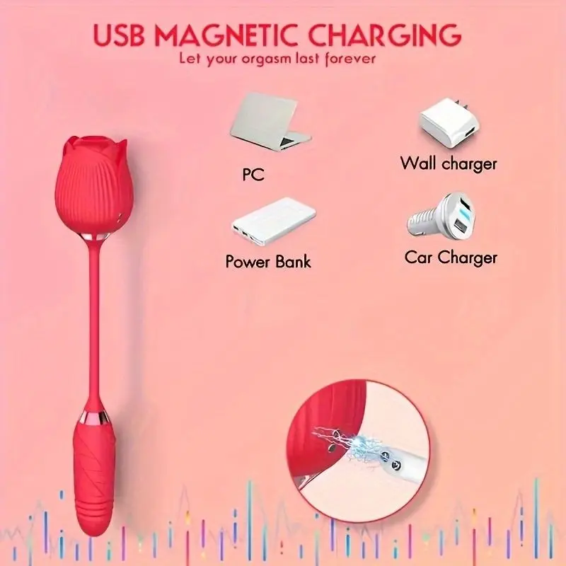 New Vibrator Pennis With Rose 2 In 1 Double Action Clitoral Sucking Extended Rose Toys Sucking Vibrator For Women With 7 Inten