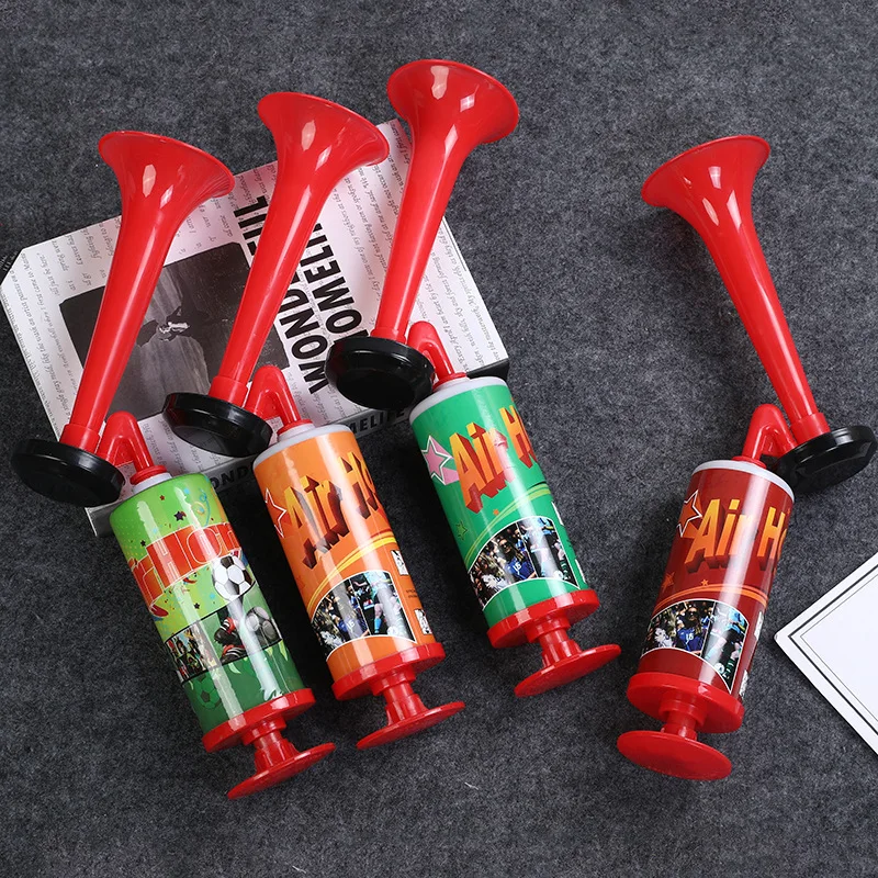 2023 Hot Selling Football Match Sports Supporters Air Horn Plastic Colored Children Party Cheering Hand Pump Air Horn