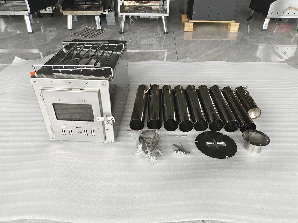 Camping Tent Stove Wood Burning Stoves Stainless Steel Outdoor Hot Tent Heater