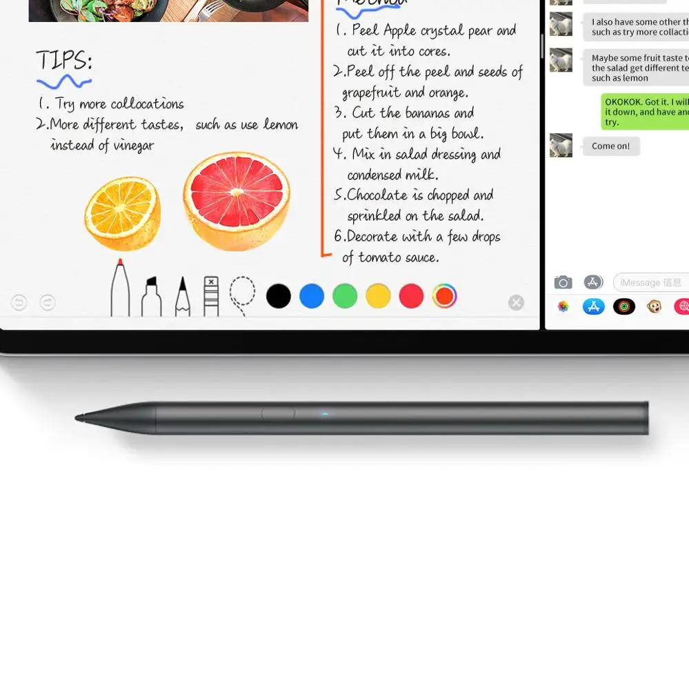 Стилус-карандаш penовальной формы для iPad перезаряжаемая ручка поддерживает 12 часов непрерывного использования и 365 дней в режиме
