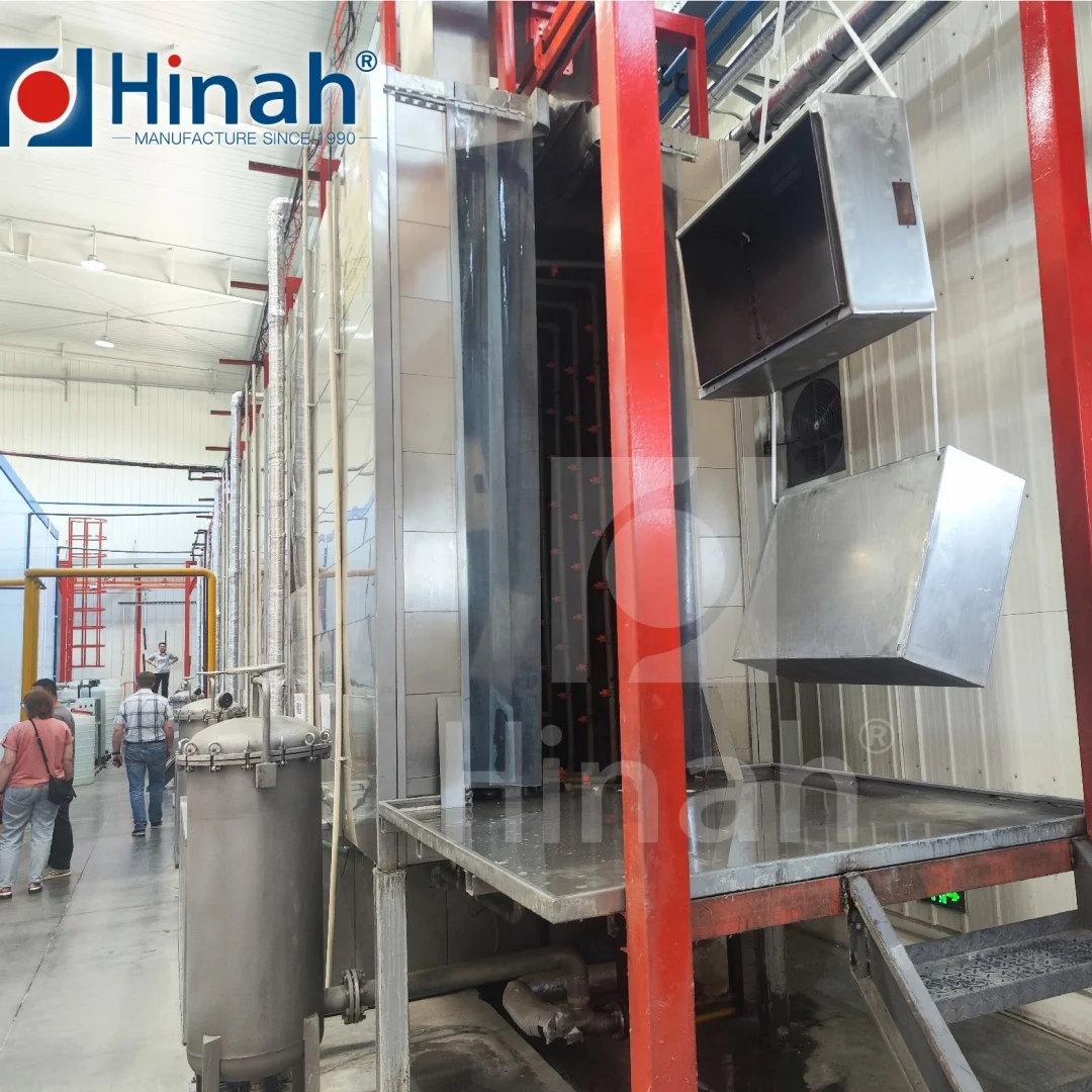 metal powder coating line with pretreatment