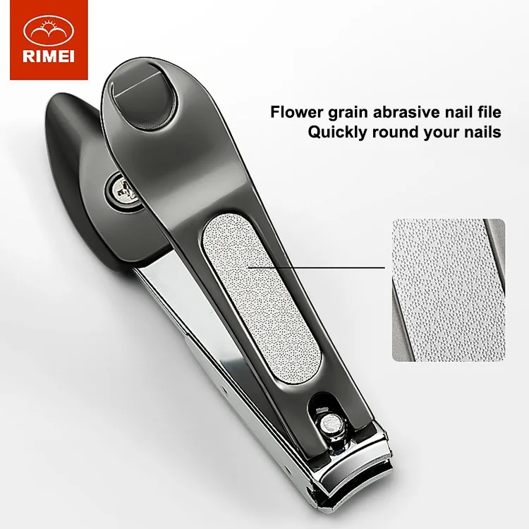 RIMEI  Nail Clippers with Catcher Professional Fingernail Clippers with Built-in Nail File Sharp durable Nail Cutters Trimmers