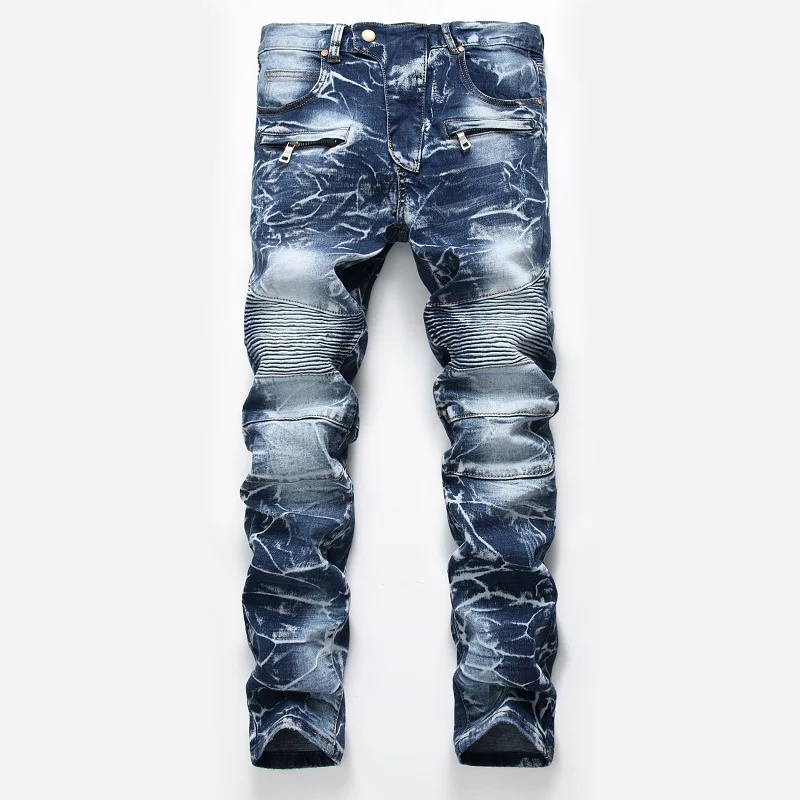 Wholesale mens skinny jeans Color Wash South Africa Retro Folds Denim oversized jeans men Trousers Pants mens jeans denim