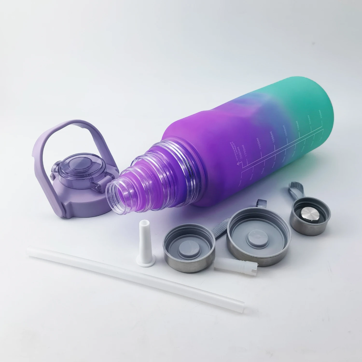 BPA Free 3 in 1 set bottle children motivational water bottle plastic water bottles