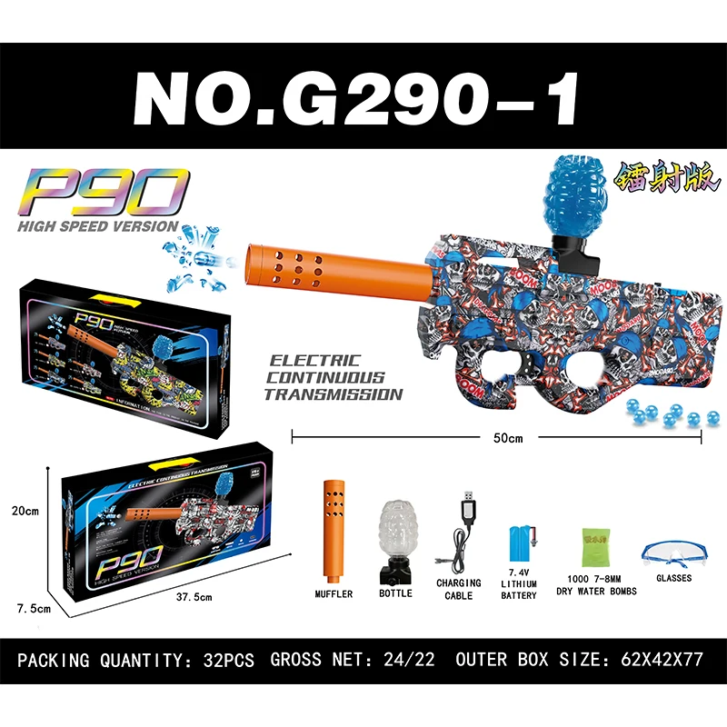 Electric Water Bullets Gel Splatter Ball Gun Blaster Guns Automatic Shooting Games Model Toy Gun