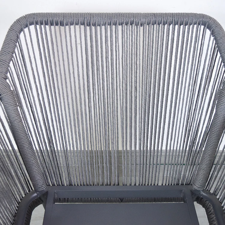 Outdoor Aluminum Woven Rope Sofa Chair by Manufacturers Single Armchair for Workshop and Patio Dining