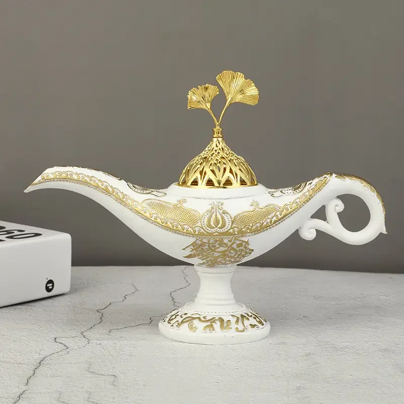 God lamp shape resin craft hollow gold embossed fine home hotel decorative aromatherapy stove
