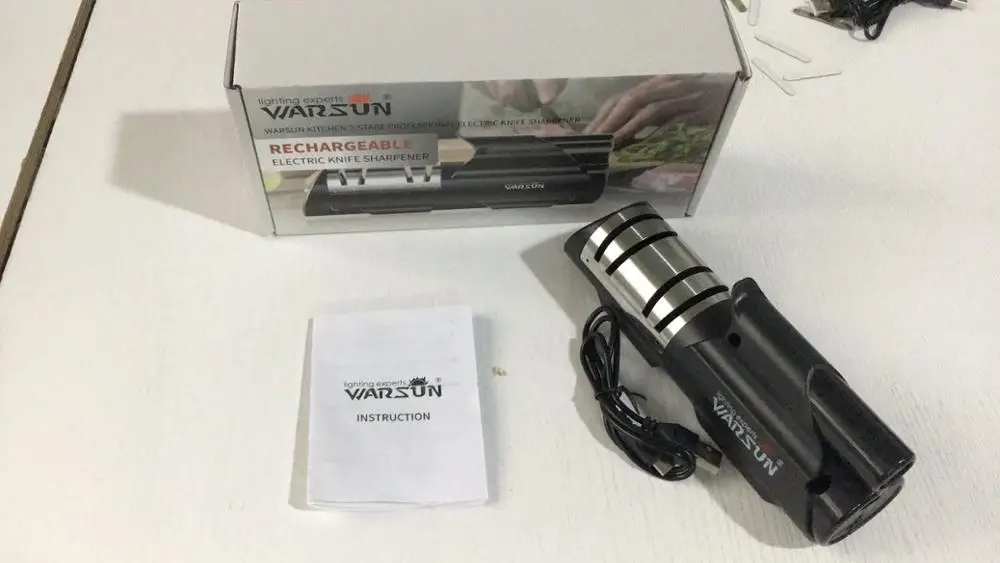  WARSUN MDQ002 колеса Алмазный точильный камень USB зарядка 2-х стадийной профессиональное Точило для кухонных аксессуаров инструмент Электрическая точилка