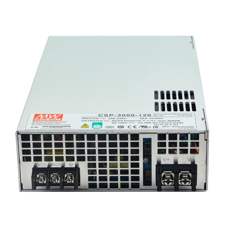 Meanwell dc Power Supply 120v CSP-3000-120 3000W 3kw 120V 250V 400V High Voltage ac dc Switching Power Supply with Programmable